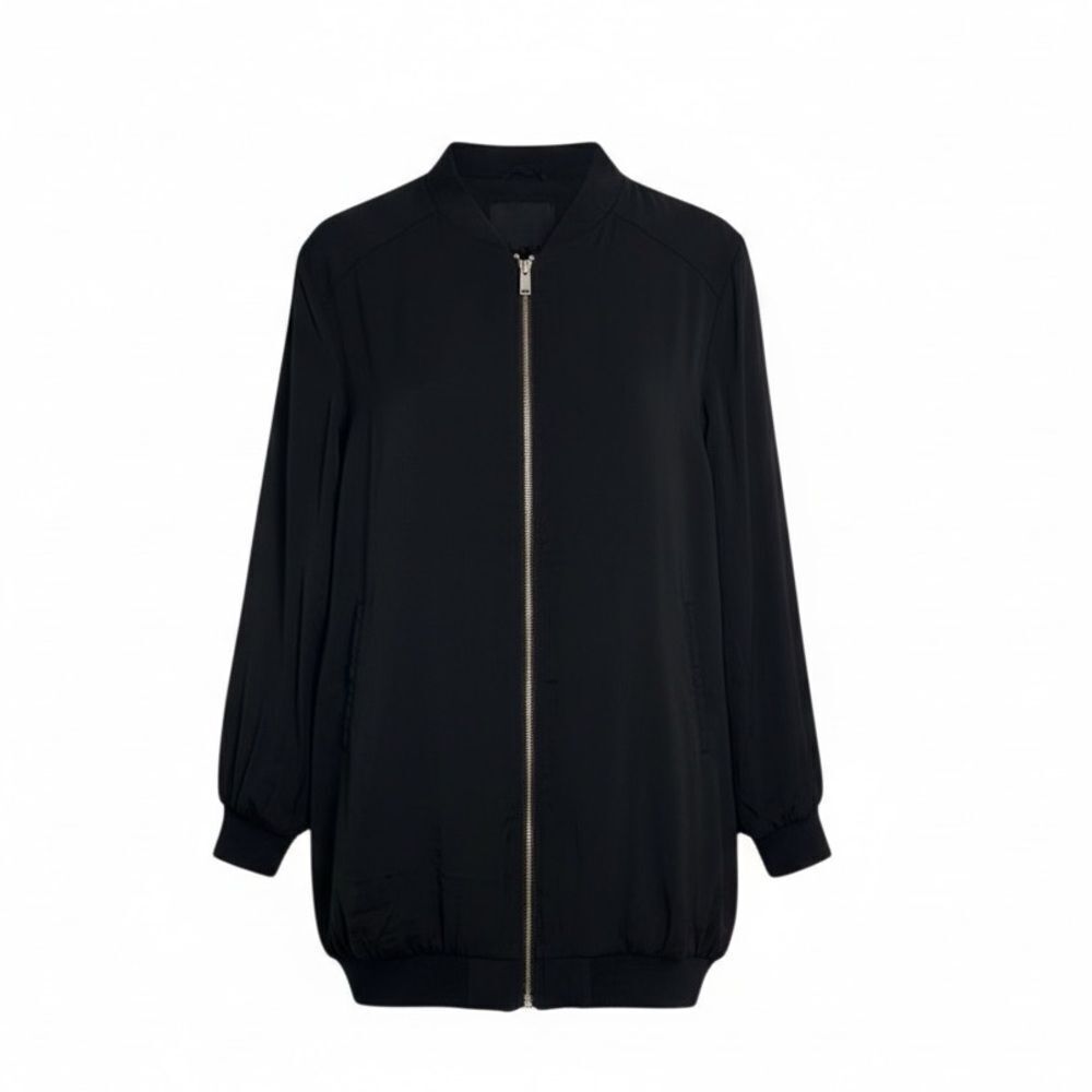 New Look‎ Curves Full Zip Lined Mid Length Bomber Jacket Black Size 18